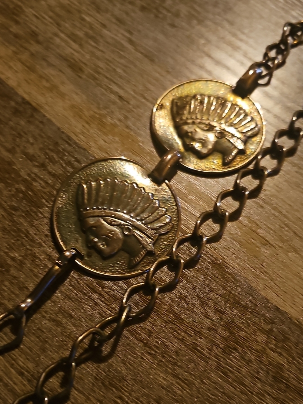 Vintage Western Silver Medallion Chain Belt